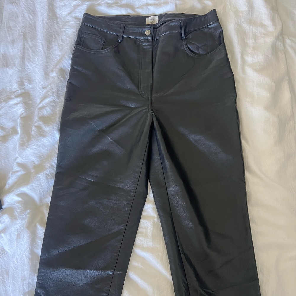 Aritzia Black Vegan Leather Pants